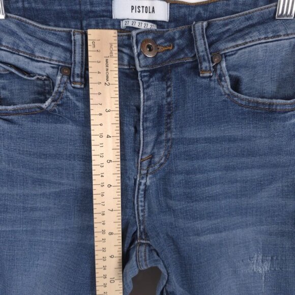PISTOLA Cotton Rayon Blend Jeans Raw Hem P6738MTW-LMT Size 27 - Picture 4 of 12